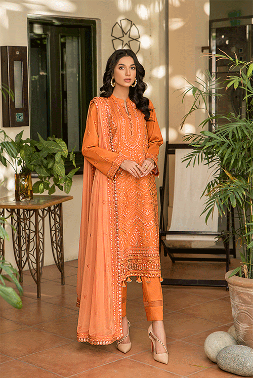 Luxury Lawn Collection ZL 05 RUST ORANGE